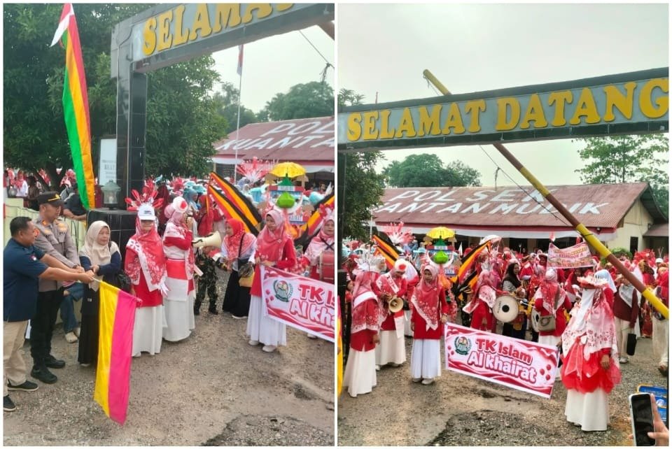 Kemeriahan Karnaval TK Se-Kecamatan Kuantan Mudik, Nuansa Merah Putih Warnai Polsek Kuantan Mudik