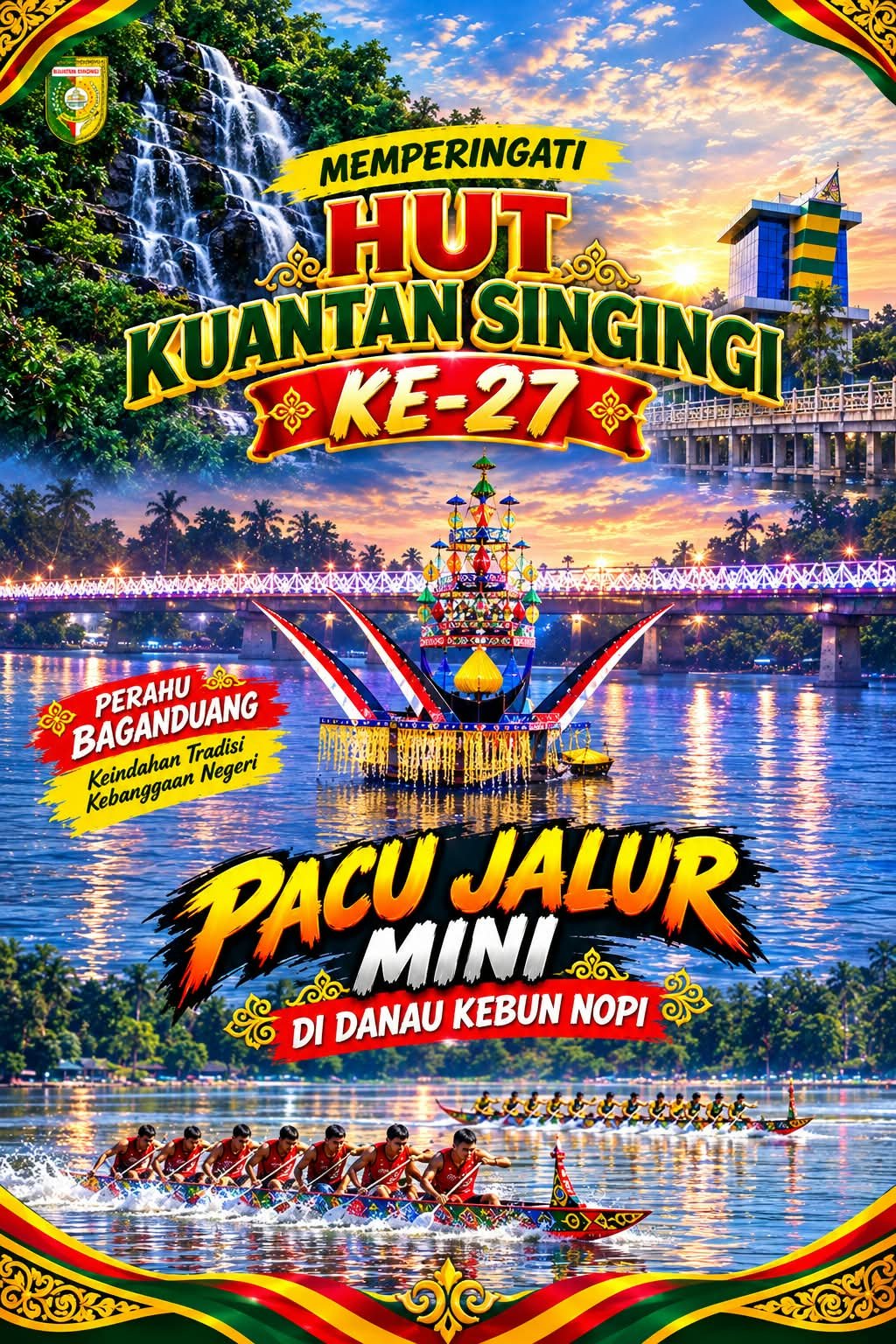 SEMARAK HUT KUANSING KE-27  PACU JALUR MINI SIAP DIGUNCANG DI DANAU KEBUN NOPI 